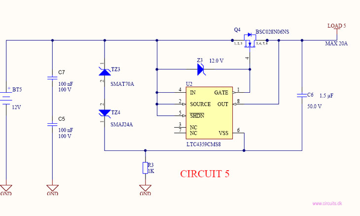 Revers battery protection using a simple diode