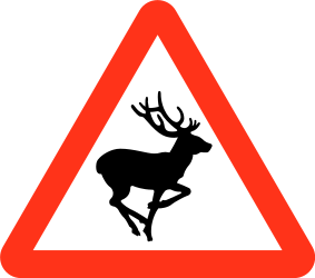 Traffic sign of Bangladesh: Warning for crossing deer