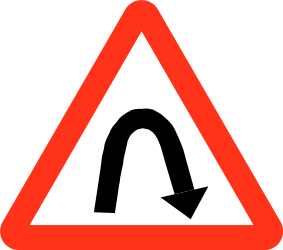 Traffic sign of Bangladesh: Warning U-turn