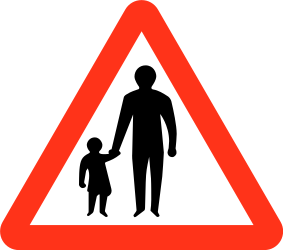Traffic sign of Bangladesh: Warning for pedestrians
