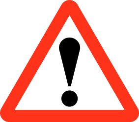 Traffic sign of Bangladesh: Warning for a danger with no specific traffic sign