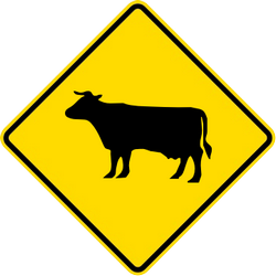 Traffic sign of Malaysia: Warning for cattle on the road