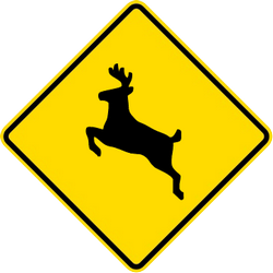 Traffic sign of Malaysia: Warning for crossing deer