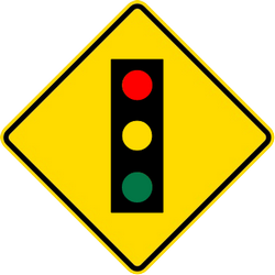 Traffic sign of Malaysia: Warning for a traffic light