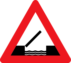 Traffic sign of Denmark: Warning for a movable bridge