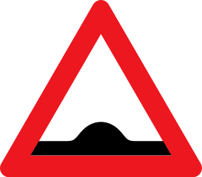 Traffic sign of Denmark: Warning for a speed bump