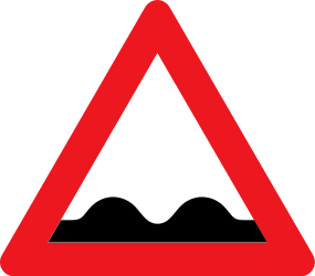 Traffic sign of Denmark: Warning for a bad road surface