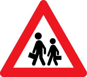 Traffic sign of Denmark: Warning for children