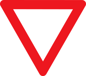Traffic sign of Denmark: Give way to all drivers