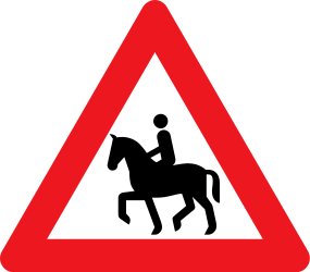 Traffic sign of Denmark: Warning for equestrians