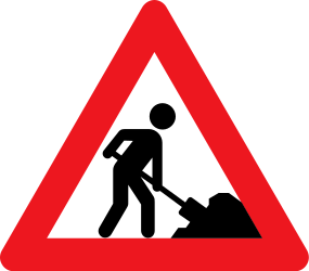 Traffic sign of Denmark: Warning for roadworks
