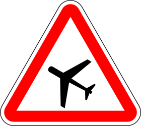 Traffic sign of Portugal: Warning for low-flying aircrafts