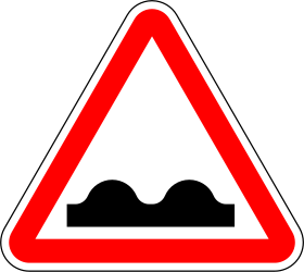 Traffic sign of Portugal: Warning for a bad road surface