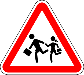 Traffic sign of Portugal: Warning for children
