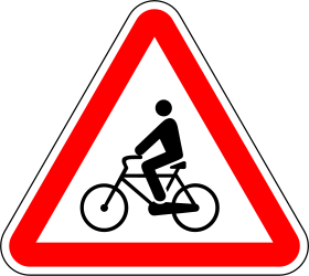 Traffic sign of Portugal: Warning for cyclists