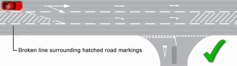 Hatched road markings